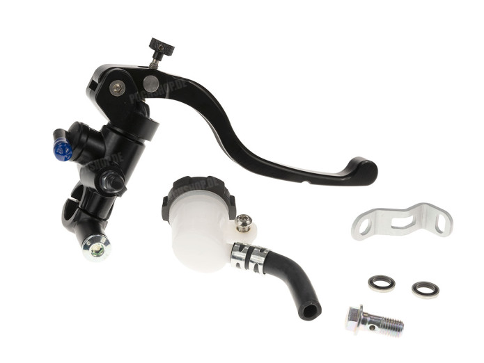 Grip set brake lever brake pump black universal with separate oil reservoir